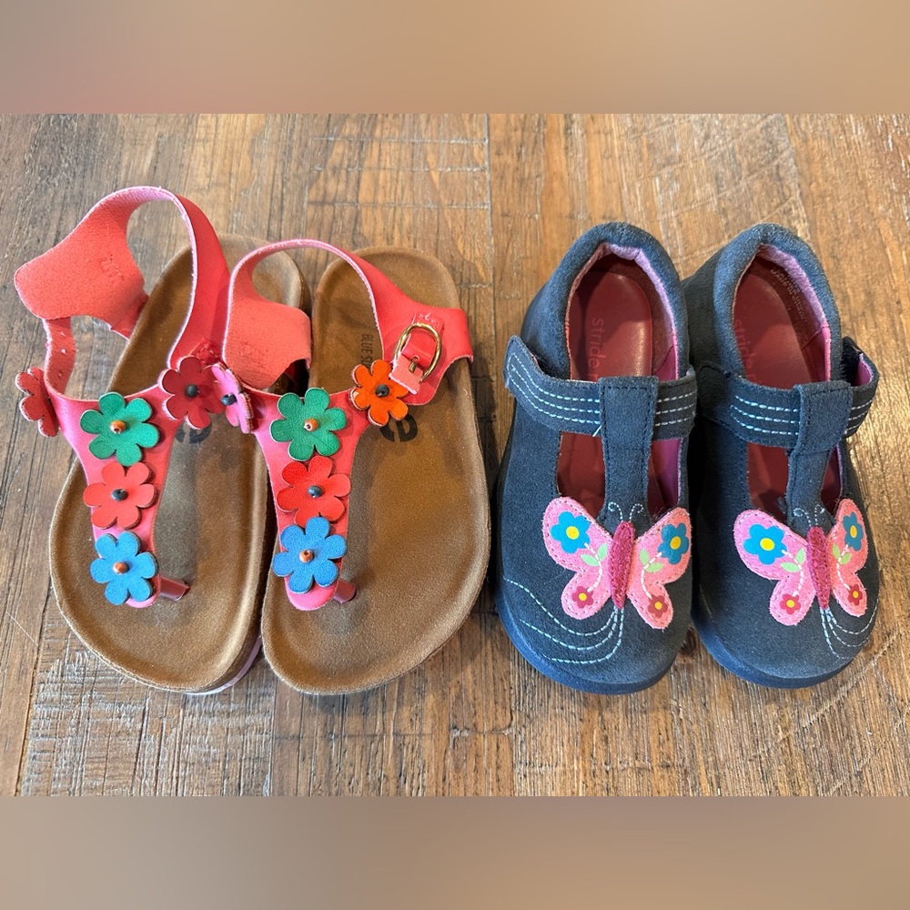 Girls Suede shoes and sandal set size 7 & 8 Girls